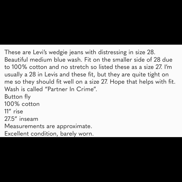 Levi’s Wedgie Jeans Size 28 - Picture 12 of 12